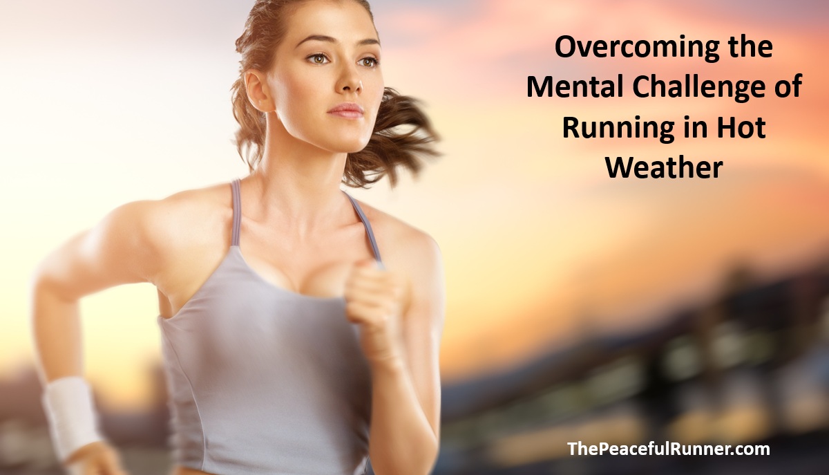 Female running overcoming the challenge of running in hot weather