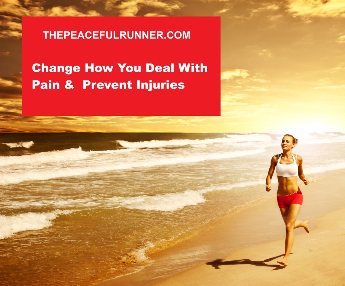 Female running pain free on beach on sunny day