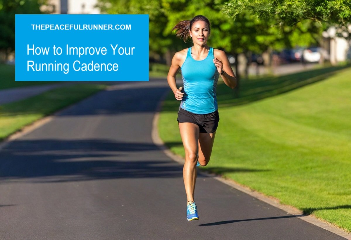 Runner demonstrating quick, light steps to improve running cadence