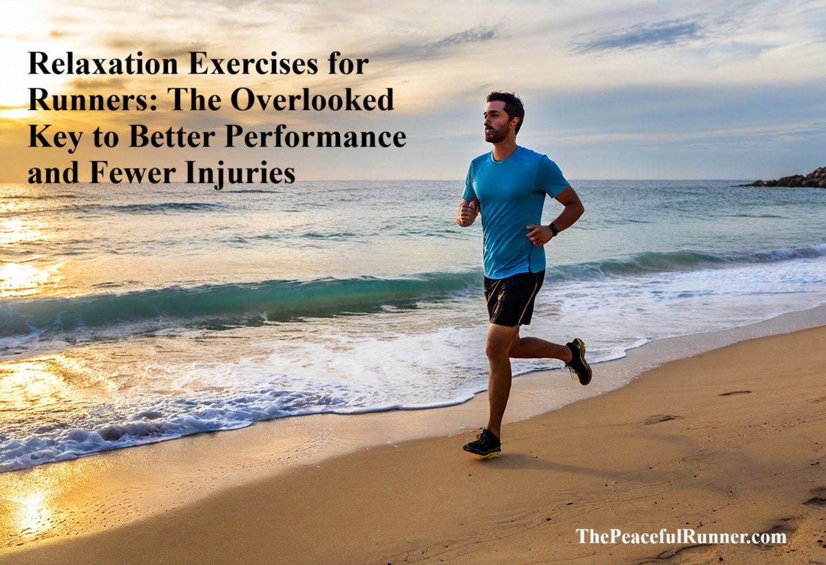 Male runner on beach  running relaxed and injury free