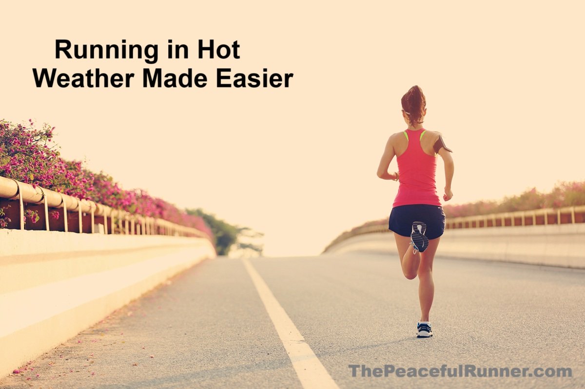 Female running on bridge with colorful flowers
